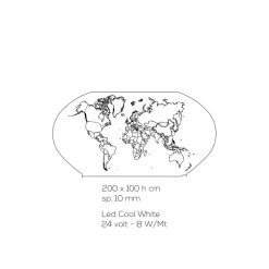 Viadurini Lighting Moderne Wandleuchten-Planisphere Wandleuchte aus lasergraviertem Acrylglas - Rihanna