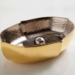 Viadurini Bathroom Farbige Waschbecken-Platin-/goldfarbenes Aufsatzwaschbecken aus Keramik Design Oscar Italy