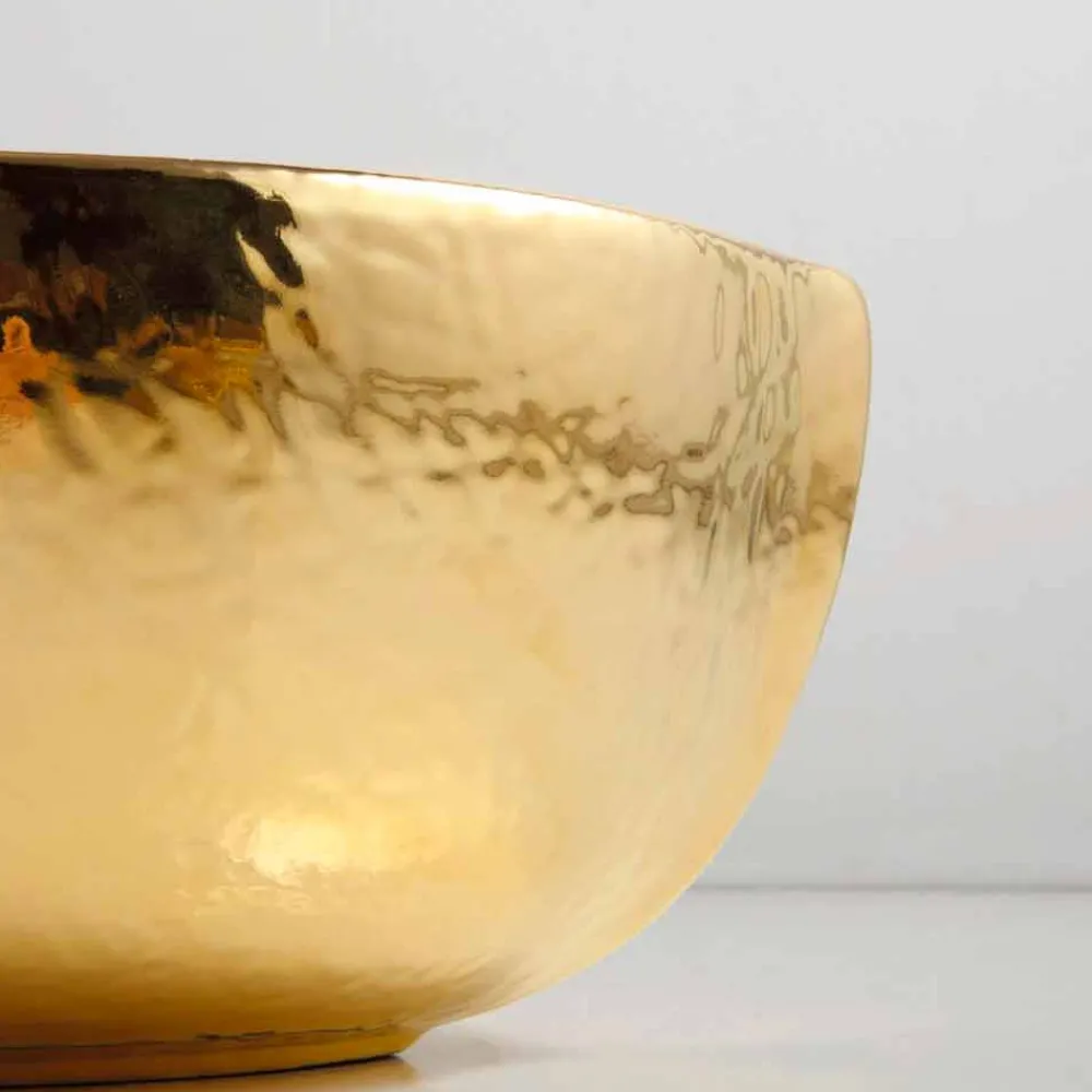 Viadurini Bathroom Farbige Waschbecken-Platin-/goldfarbenes Aufsatzwaschbecken aus Keramik Design Oscar Italy