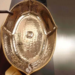 Viadurini Bathroom Farbige Waschbecken-Platin-/goldfarbenes Aufsatzwaschbecken aus Keramik Design Oscar Italy