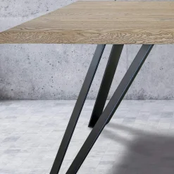 Viadurini Living Esstische Nach Mass|Esstische-Plattierter Tisch aus Asteiche furniert und Metall Made in Italy - Luanda