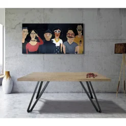 Viadurini Living Esstische Nach Mass|Esstische-Plattierter Tisch aus Asteiche furniert und Metall Made in Italy - Luanda