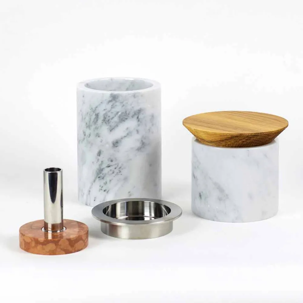 Viadurini Kitchen Küchenzubehör-Platzsparendes Zubehör für Küchengeräte aus Marmor, Holz und Stahl - Astoria