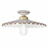 Ferroluce Vintage Deckenleuchten-Plissee-Glänzende Keramik-Deckenlampe und handbemalter Rand - Laquila