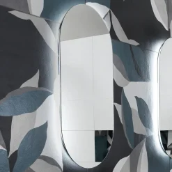 Viadurini Bathroom Badspiegel-Polierter Drahtspiegel mit unregelmäßiger Form und Hintergrundbeleuchtung, hergestellt in Italien - Study