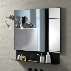 Viadurini Bathroom Badspiegel-Polierter Drahtspiegel mit bedecktem Rahmen Made in Italy - Want