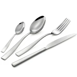 Viadurini Kitchen Besteck Set-Poliertes Edelstahlbesteck mit geometrischer Laserdekoration 24 Stück - Rupeo