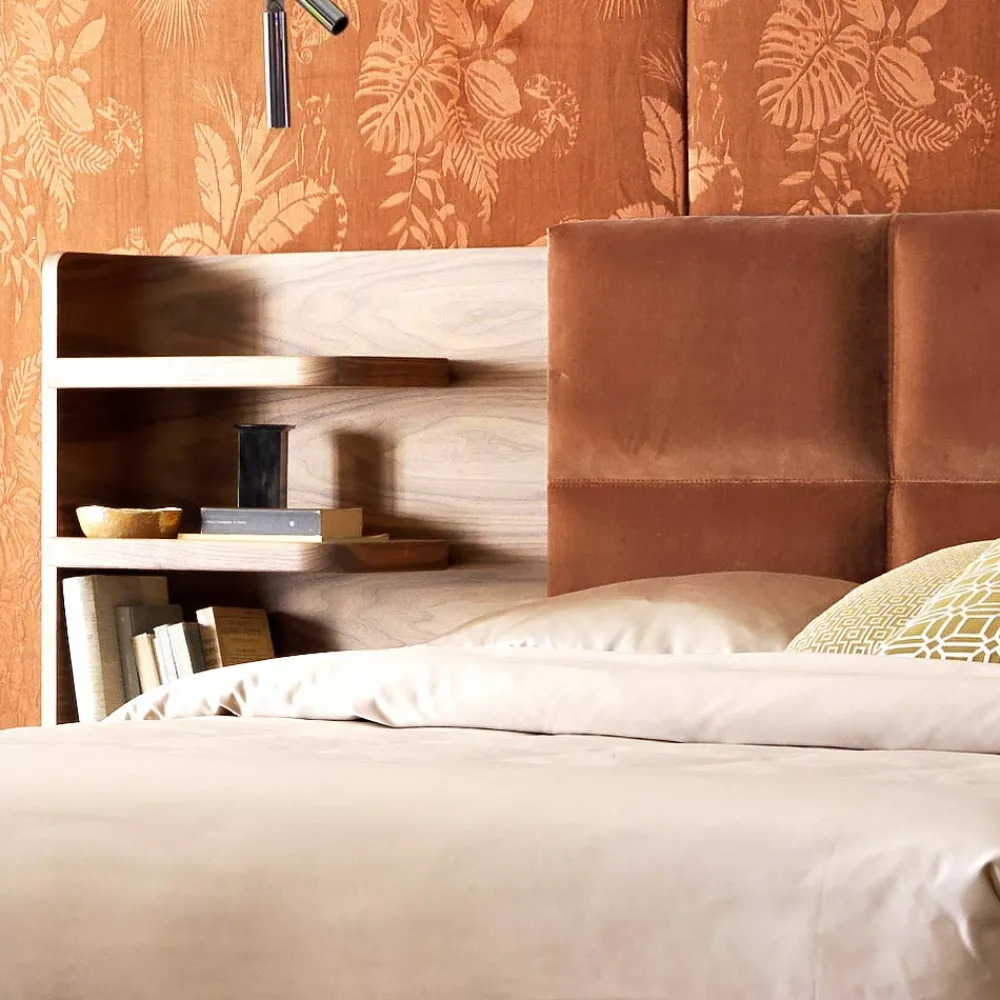 Viadurini Night Design Polsterbetten-Polster Ehebett aus Massivholz Grilli York made Italy