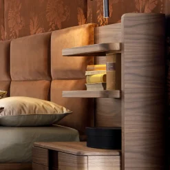 Viadurini Night Design Polsterbetten-Polster Ehebett aus Massivholz Grilli York made Italy