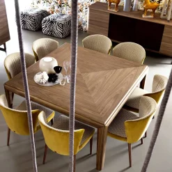 Grilli Design Stühle-Polsterstuhl aus Massivholz York made in Italy, 2 Stücke