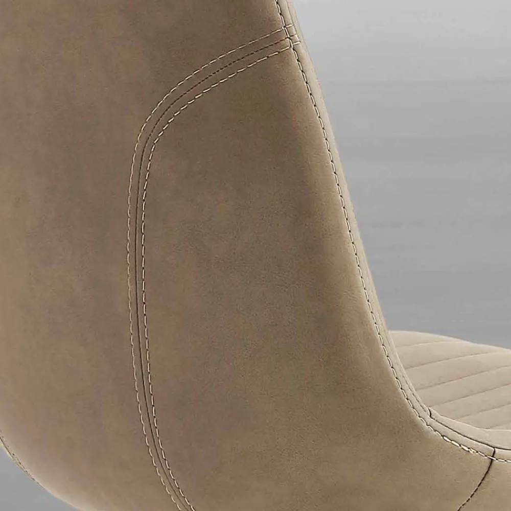 Viadurini Design Stühle-Polsterstuhl aus Nabukleder und Metall, in modernem Design, Taranto