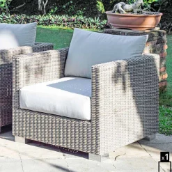 Viadurini in the Garden Sessel Rattan-Polyrattan Loungesessel handmade Geflecht in Rattan Optik Elsa
