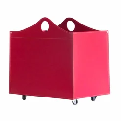 Firestyle Kaminholzständer Aus Leder Und Kunstleder-Portalegna Bonded Leder mit WoodBag Räder made in Italy