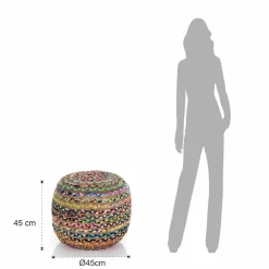 Viadurini Living Sitzsäcke|Sitzsäcke-Pouf aus Jute und Polystyrol in 2 verschiedenen Größen – Rost