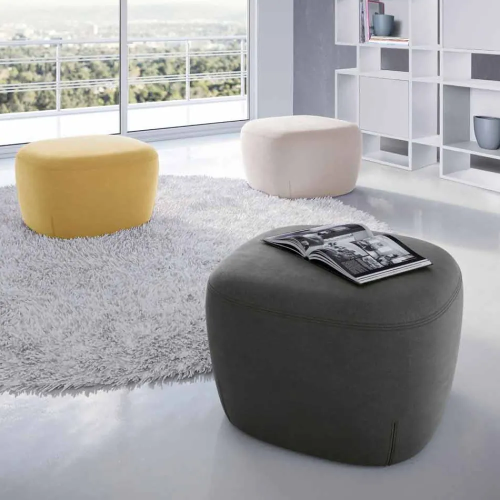 Viadurini Living Sitzsäcke|Sitzsäcke-Pouf Square Fußstütze gepolstert und mit Stoff bezogen Made in Italy - Marli