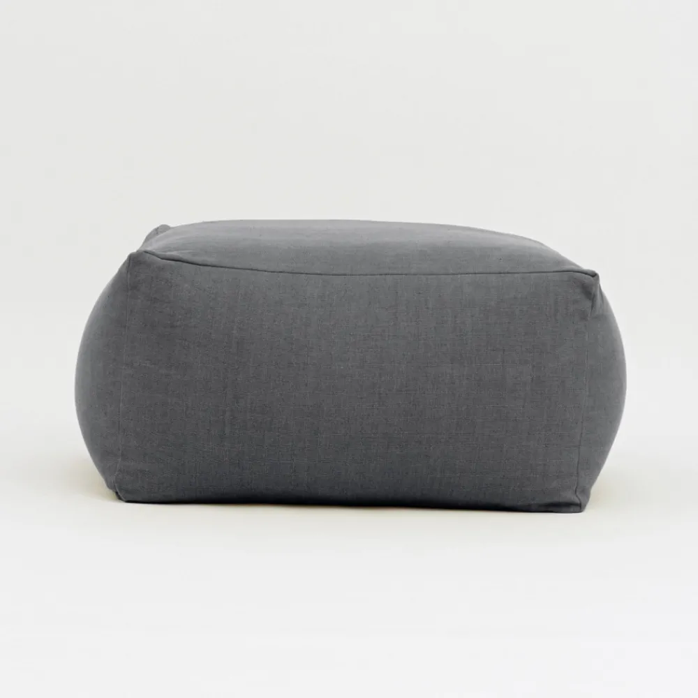 Viadurini in the Garden Garten Beistelltisch-Pouf-Gartentisch aus Outdoor-Stoff in Anthrazit - Maestrale