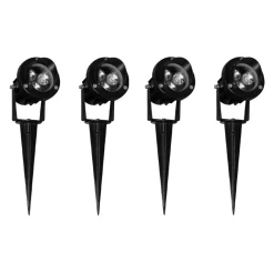 Viadurini Lighting Gartenlampion-Projektor, LED-Außenstrahler aus mattschwarzem Aluminium 4 Stück - Oliver