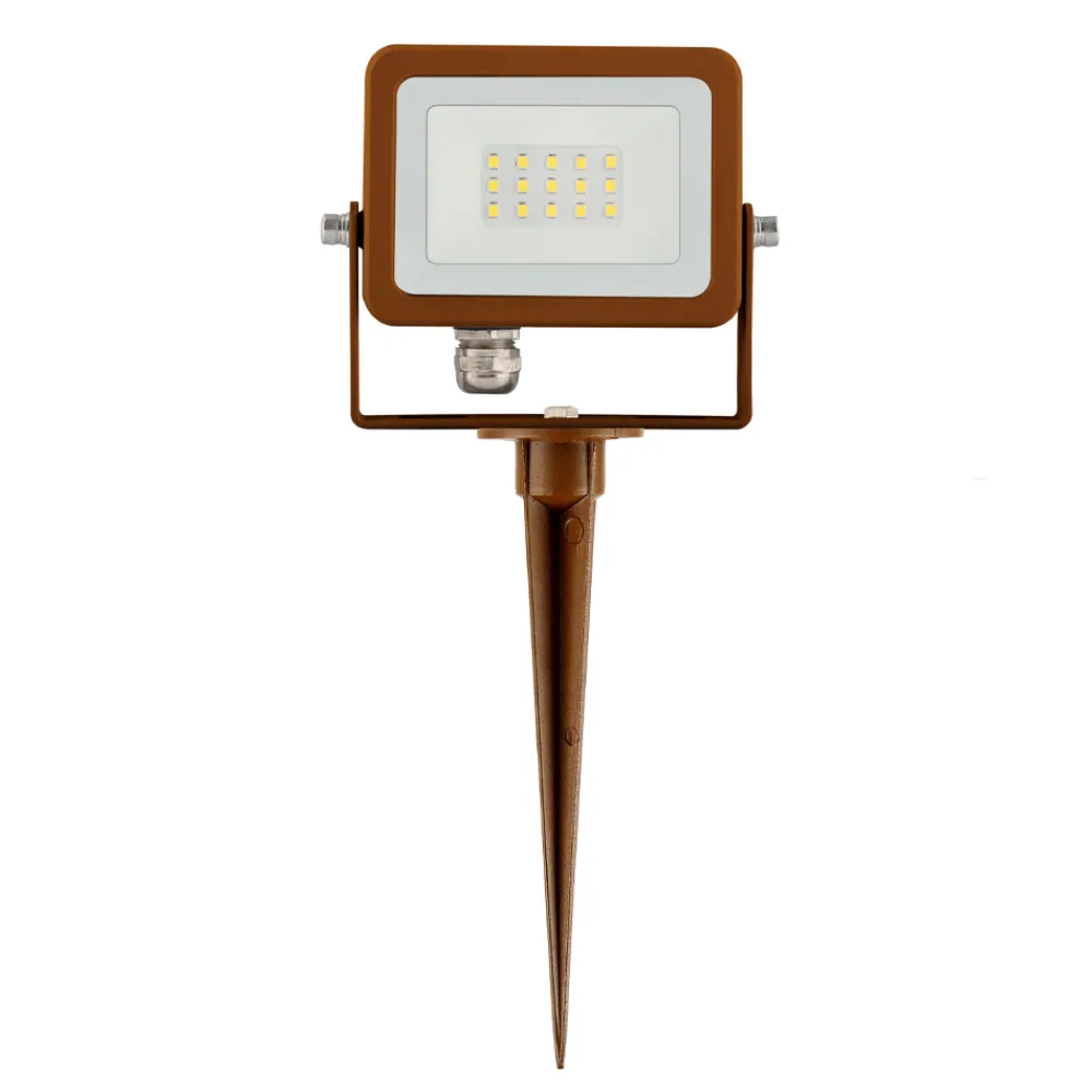Viadurini Lighting Gartenlampion-Projektor, LED-Außenstrahler aus Corten-Aluminium 4 Stück - Hellblau