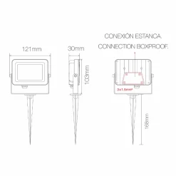 Viadurini Lighting Gartenlampion-Projektor, LED-Außenstrahler aus Corten-Aluminium 4 Stück - Hellblau