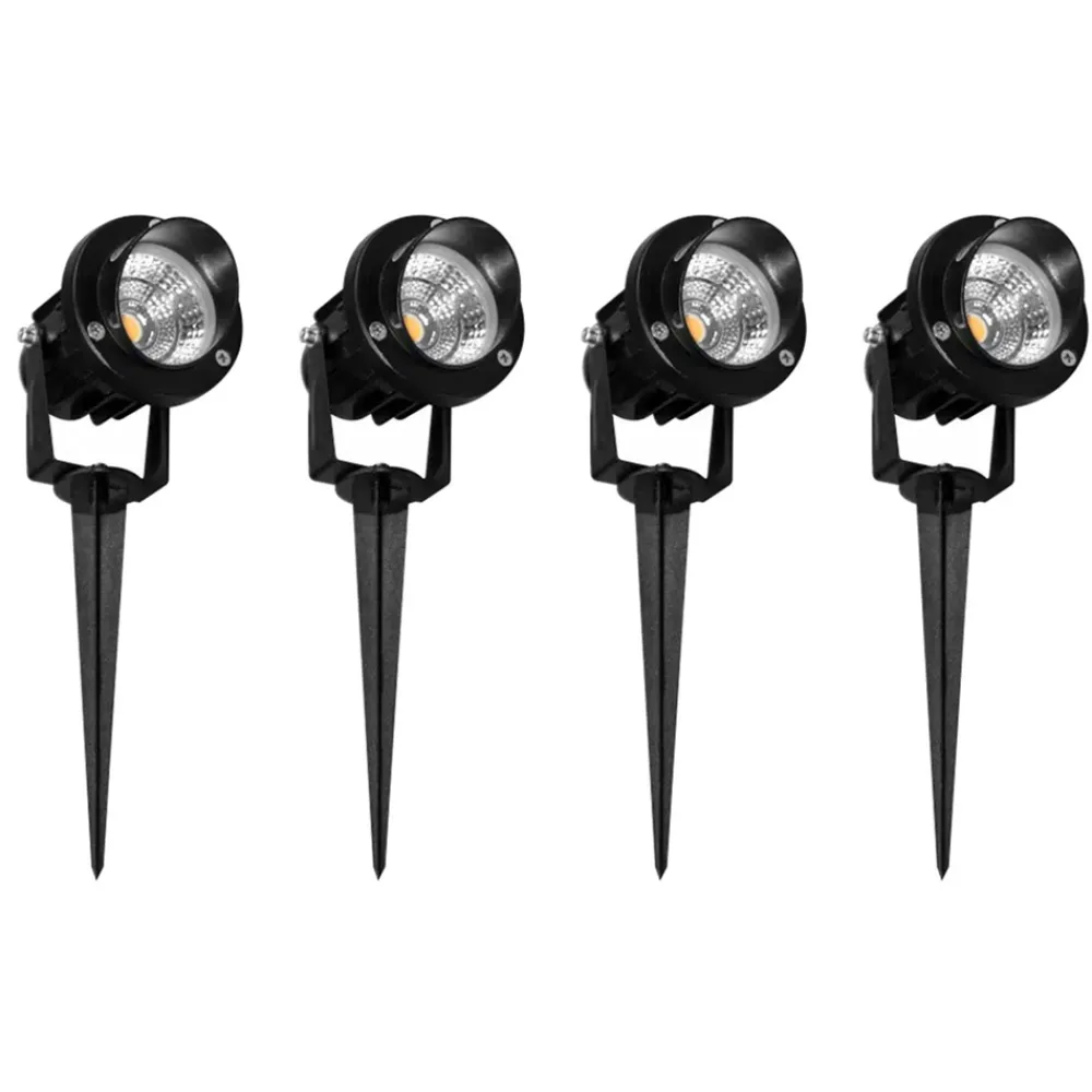 Viadurini Lighting Gartenlampion-Projektor, LED-Einbaustrahler aus mattschwarzem Aluminium 4 Stück - Obrina