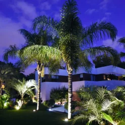 Viadurini Lighting Gartenlampion-Projektor, Rundstrahler mit Außen-LED aus Edelstahl - Dakota