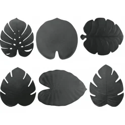 Viadurini Kitchen Amerikanische Tischsets-Pvc Frühstücks-Tischsets sortierte grüne oder schwarze Blätter 12 Stück - Esther