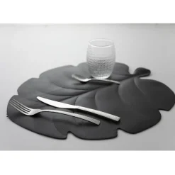 Viadurini Kitchen Amerikanische Tischsets-Pvc Frühstücks-Tischsets sortierte grüne oder schwarze Blätter 12 Stück - Esther