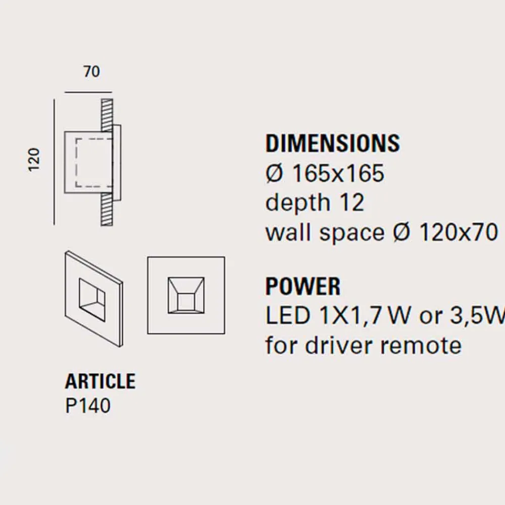 Toscot Garten-Wandlampen-Quadratische Außenwandleuchte aus farbigem Ton Square -