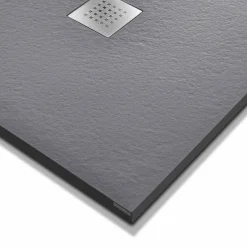 Viadurini Bathroom Quadratische Duschwannen-Quadratische Duschwanne 80x80 aus Harz mit modernem Stein-Effekt-Finish - Domio