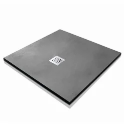 Viadurini Bathroom Quadratische Duschwannen-Quadratische Duschwanne 80x80 in modernem Design mit Harzbetoneffekt - Cupio