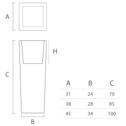 Viadurini in the Garden Gartenideen-Quadratische Outdoor-Vase aus farbigem Polyethylen Made in Italy - Marilard
