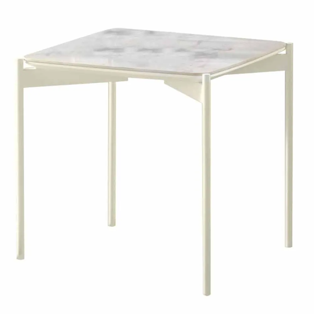 Viadurini Living Moderne Couchtische-Quadratischer Couchtisch aus Keramik und Metall im modernen Design - Porcupine