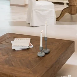 Viadurini Living Klassische Couchtische-Quadratischer Couchtisch aus recyceltem Tropenholz - Slide