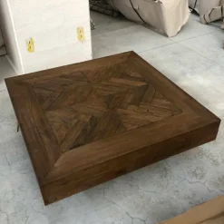 Viadurini Living Klassische Couchtische-Quadratischer Couchtisch aus recyceltem Tropenholz - Slide