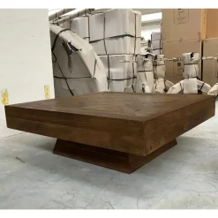 Viadurini Living Klassische Couchtische-Quadratischer Couchtisch aus recyceltem Tropenholz - Slide