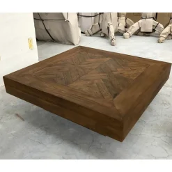 Viadurini Living Klassische Couchtische-Quadratischer Couchtisch aus recyceltem Tropenholz - Slide