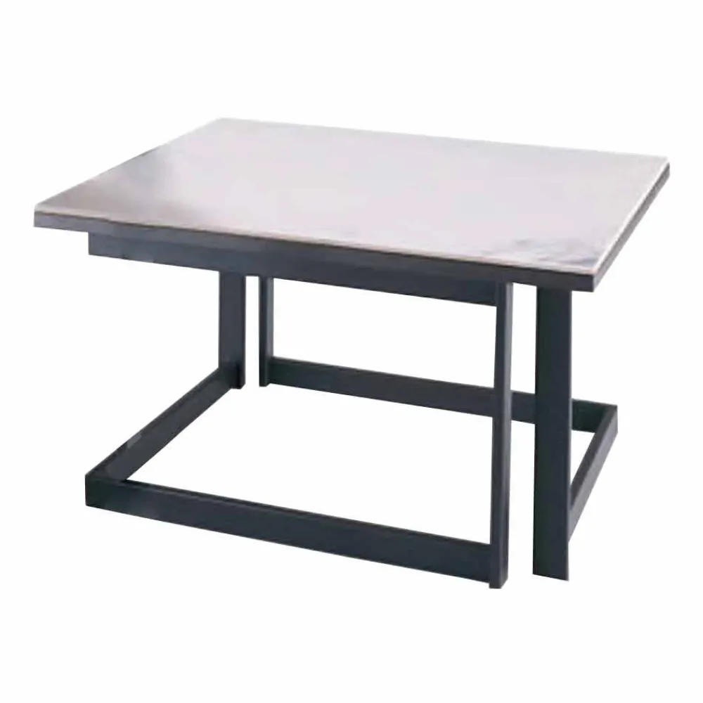 Viadurini Living Moderne Couchtische-Quadratischer Couchtisch in Gres mit Metallbasis Hergestellt in Italien - Albert