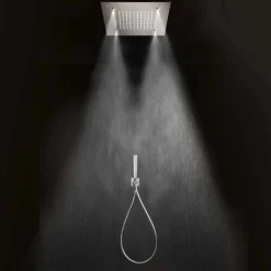 Viadurini Taps Duschköpfe-Quadratischer Duschkopf aus Edelstahl mit Verneblern Made in Italy - Selmo