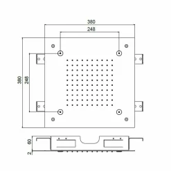 Viadurini Taps Duschköpfe-Quadratischer Duschkopf aus Edelstahl mit Verneblern Made in Italy - Selmo