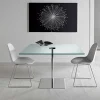 Viadurini Living Esstische Nach Mass|Esstische-Quadratischer Esstisch aus extraleichtem Glas und Metall Made in Italy - Dolce