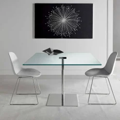 Viadurini Living Esstische Nach Mass|Esstische-Quadratischer Esstisch aus extraleichtem Glas und Metall Made in Italy - Dolce