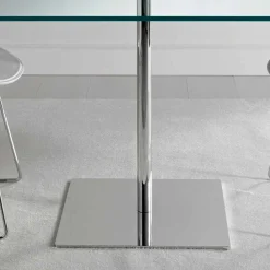 Viadurini Living Esstische Nach Mass|Esstische-Quadratischer Esstisch aus extraleichtem Glas und Metall Made in Italy - Dolce