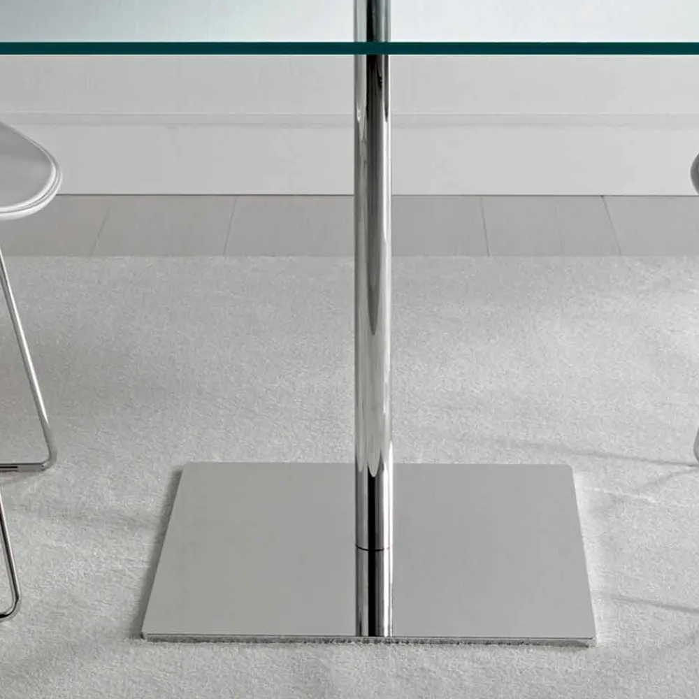 Viadurini Living Esstische Nach Mass|Esstische-Quadratischer Esstisch aus extraleichtem Glas und Metall Made in Italy - Dolce