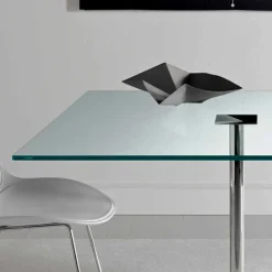 Viadurini Living Esstische Nach Mass|Esstische-Quadratischer Esstisch aus extraleichtem Glas und Metall Made in Italy - Dolce