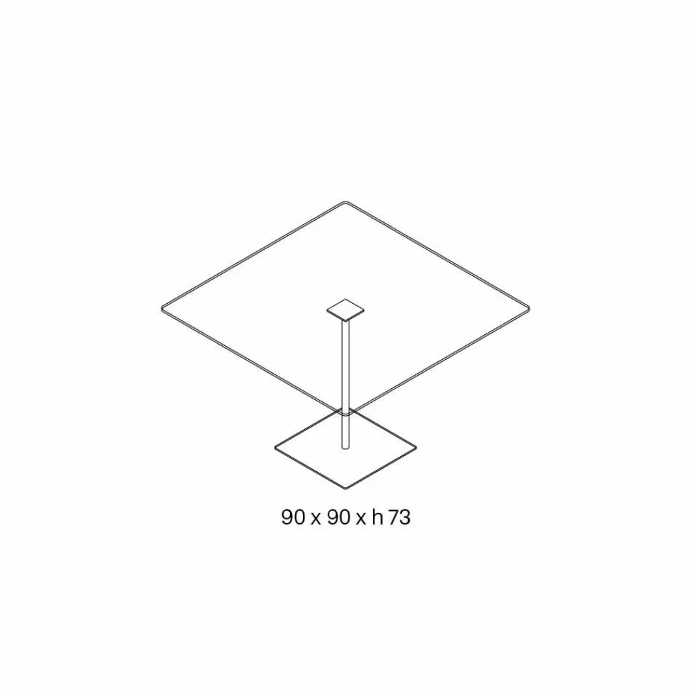 Viadurini Living Esstische Nach Mass|Esstische-Quadratischer Esstisch aus extraleichtem Glas und Metall Made in Italy - Dolce