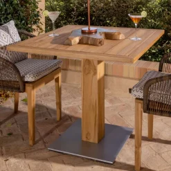 Viadurini in the Garden Gartentische Aus Teakholz-Quadratischer Gartentisch aus Teak und Metall - Marie