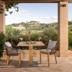 Viadurini in the Garden Gartentische Aus Teakholz-Quadratischer Gartentisch aus Teak und Metall - Marie