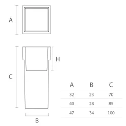 Viadurini in the Garden Gartenideen-Quadratischer Gartentopf aus farbigem Polyethylen Made in Italy - Vidal