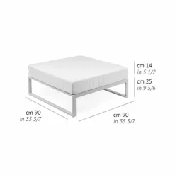 Viadurini in the Garden Sitzsäcke|Sitzsäcke-Quadratischer Hocker für Aluminium im Freien 3 Oberflächen Luxus Design - Julie