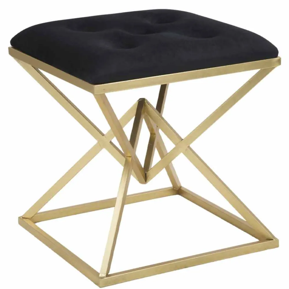 Viadurini Living Küchenhocker-Quadratischer Hocker im modernen Design aus Eisen und Stoff - Jelly